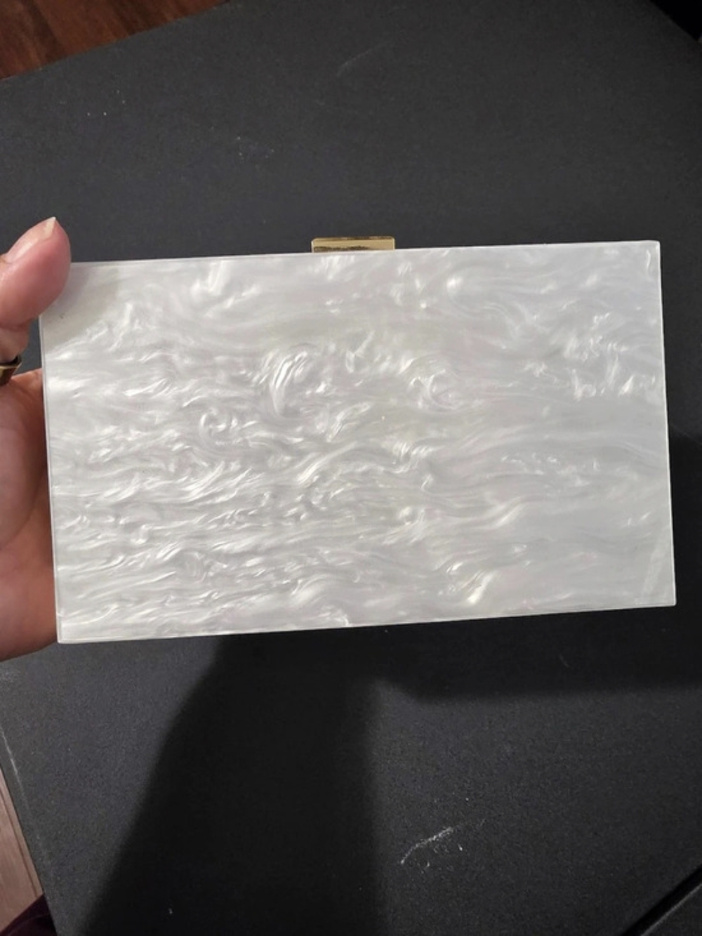 Rachel Zoe Box of Style Acrylic Box Clutch White